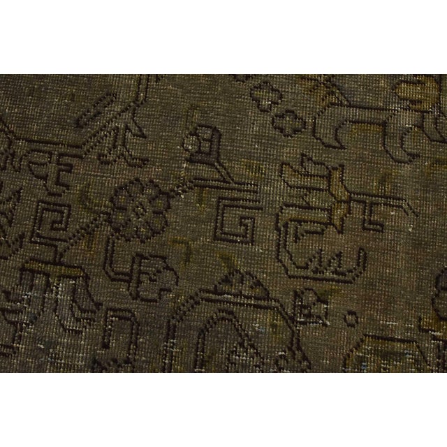 1980s Tabriz Rug 10′ X 12’7” Gray Wool Vintage Overdyed Hand-Knotted Oriental Carpet For Sale - Image 5 of 15