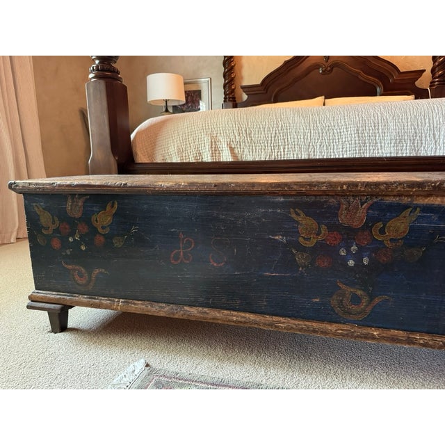 Antique Eastern European Floral Painted Pine Wood Marriage Chest/Marriage Box (Dated 1869) Origin: Eastern or Central...
