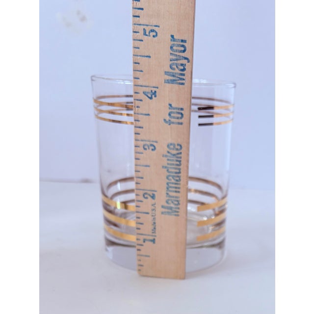 Mid 20th Century Mid-Century Modern Gold Banded Rocks Glasses, Set of Four For Sale In Indianapolis - Image 6 of 7