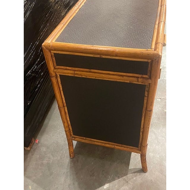 Vintage Italian Black Rattan Sideboard For Sale In Dallas - Image 6 of 8