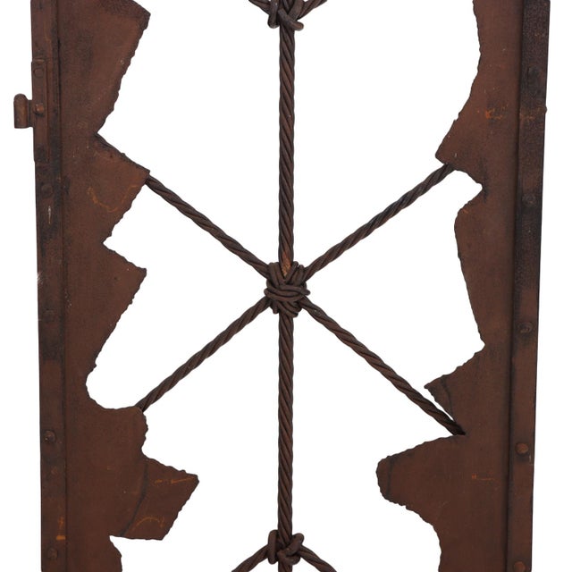 Modern Pair of Arched French Brutalist Iron Panels, C. 1960 For Sale - Image 3 of 5