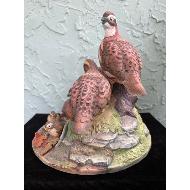 Late 20th Century Limited Edition Andrea by Sadek “Group of Bob White” Quail Sculpture No. 667/2500, Made in Japan For Sale - Image 5 of 8