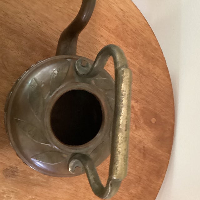 Antique Victorian Copper Large Kettle With Brass/Silver Patchwork and Gooseneck For Sale In Chicago - Image 6 of 12