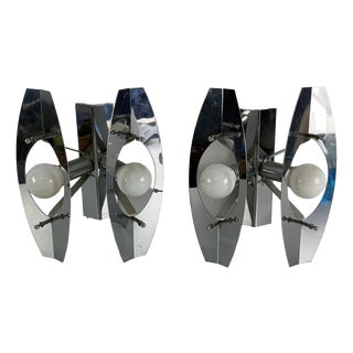 Vintage Space Age Wall Lamps in the style of Oscar Torlasco, 1960s, Set of 2 For Sale