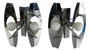Vintage Space Age Wall Lamps in the style of Oscar Torlasco, 1960s, Set of 2