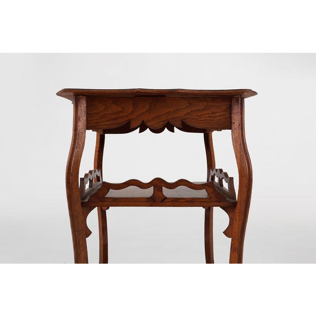 French Art Deco Side Table in Oak, 1920 For Sale - Image 6 of 13