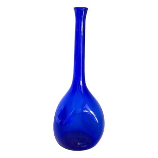 Vintage Swedish Hand Blown Cobalt Glass Vase by Arthur Carlsson Percy For Sale