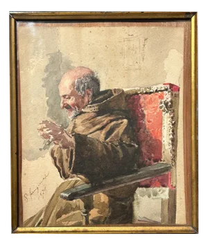 Monk Study, Watercolor on Paper, 1878.