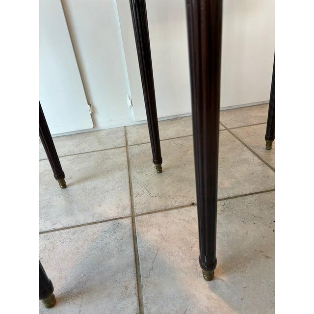 Vintage Round Traditional Side Tables With Brass Sabots in the Manner of Baker For Sale In Miami - Image 6 of 15