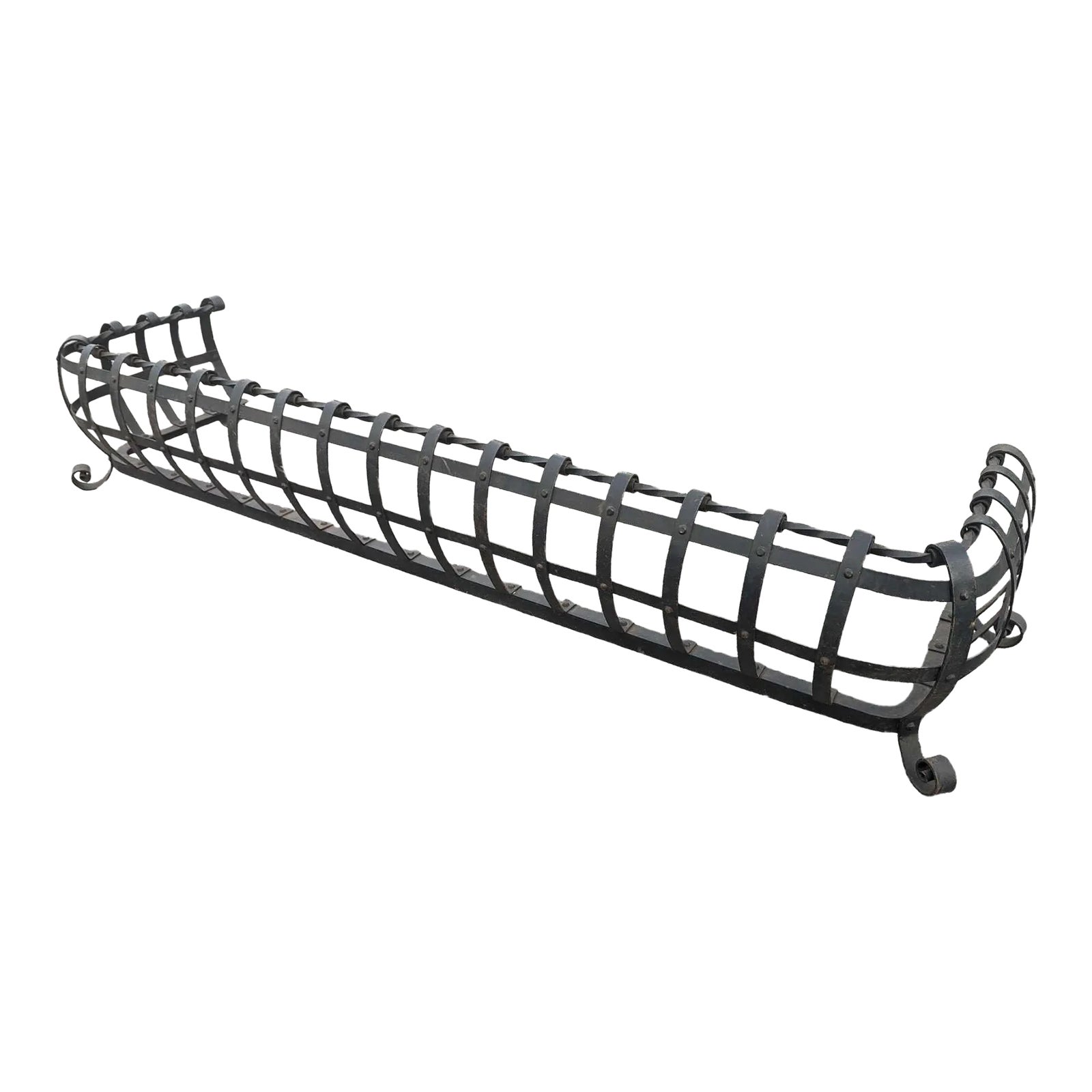 Vintage Scroll Wrought Iron Fireplace Fender Large Chairish