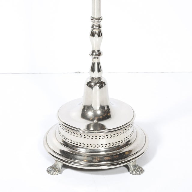 Classical Hollywood Regency Silvered Bronze Torchiere For Sale - Image 11 of 18