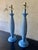 Vintage Coastal Basket Weave Blue Palm Beach Table Lamps - a Pair For Sale - Image 4 of 5