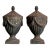 Vintage Regency Cast Iron Swag Lidded Urns - A Pair For Sale