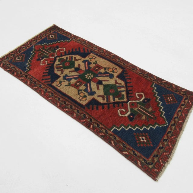 Vintage handknotted decorative mini rug from Konya region of Turkey. Approximately 50-60 years old. In very good condition.