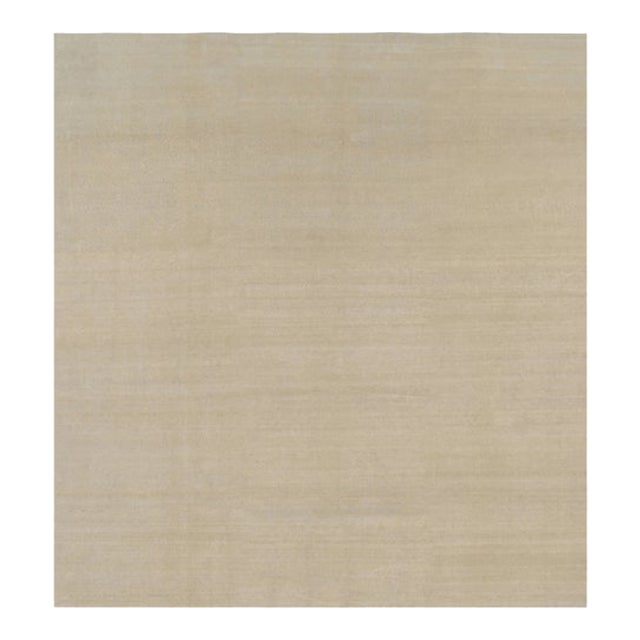 Rug & Kilim’s Oversized Contemporary Textural Solid Rug in Beige Tones - 13x14 For Sale