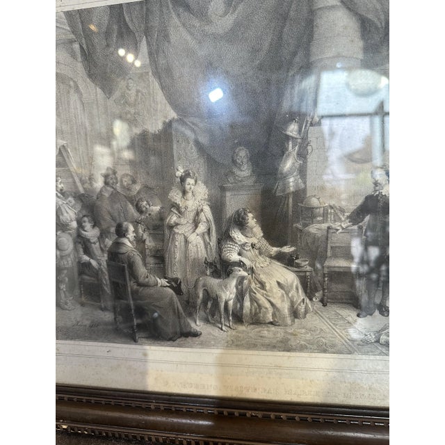 Degobert, Meeting Between PP Rubens and Maria De Medici, 20th Century, Engraving For Sale - Image 9 of 9