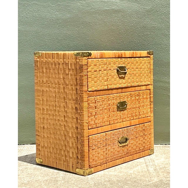 Vintage Woven Rattan Three-Drawer Chest For Sale - Image 15 of 15