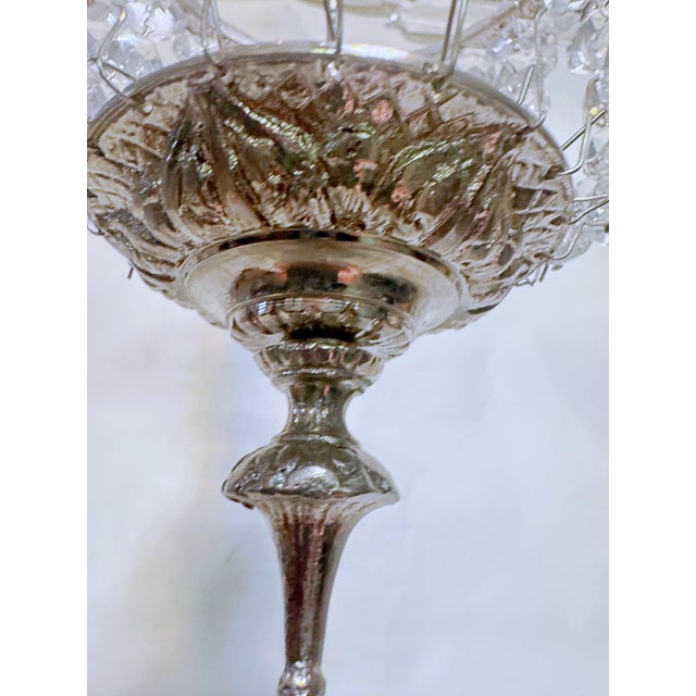 1920s Silver Crystal Basket Pendant Light For Sale In New York - Image 6 of 10