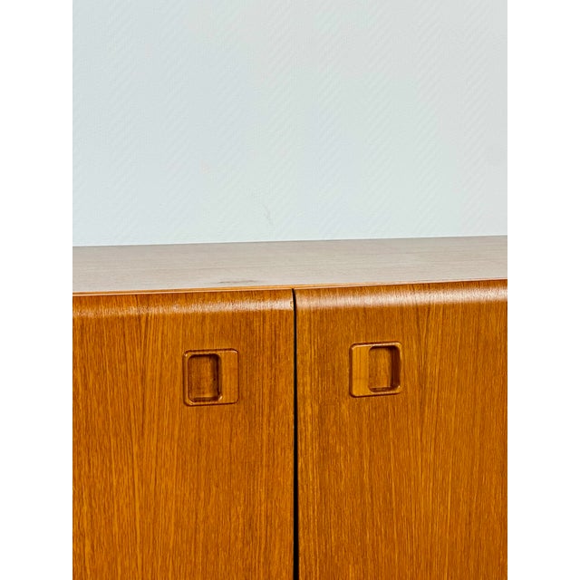 Low Scandinavian Teak Sideboard with Metal Compass Legs, 1960 For Sale - Image 15 of 17