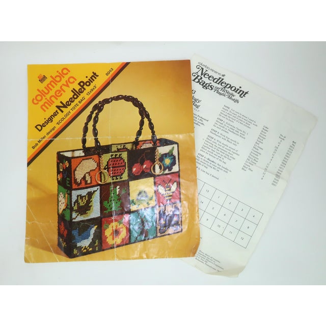 Needlepoint ‘ Ecology’ Tote Handbag by Bob Miller, 1970’s For Sale - Image 10 of 10