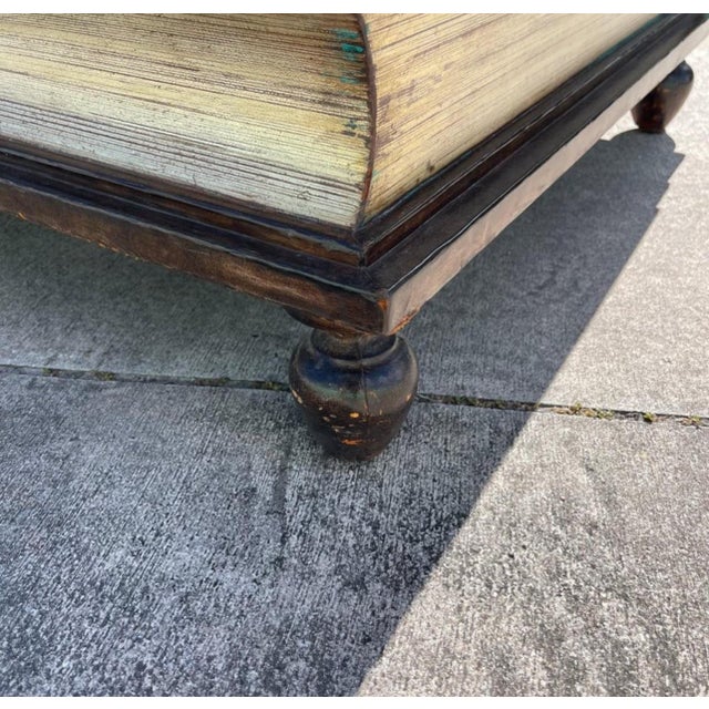 Maitland - Smith Maitland Smith Trompe l'Oeil Tooled Leather Stacked Book Coffee Table Drawers For Sale - Image 4 of 12