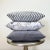 Gray Alternative Stripe Velvet Throw Pillow With Feather Down Insert For Sale - Image 4 of 7