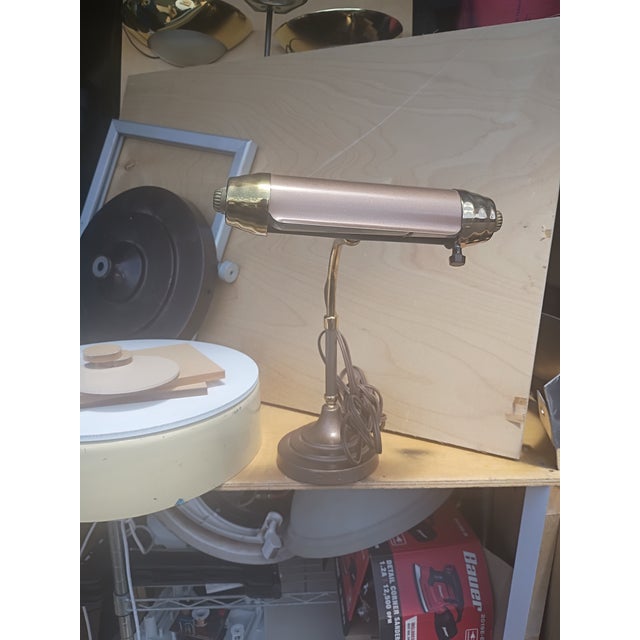 This bankers lamp was made in the 1940's as you can see there lamp took a more streamlined approach to bankers lamp and...
