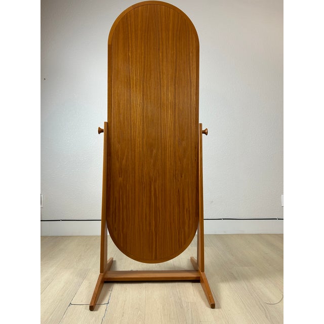 1960s 1960s Freestanding Danish Teak Mirror Pedersen & Hansen for Viby J Mobelfabrik For Sale - Image 5 of 15
