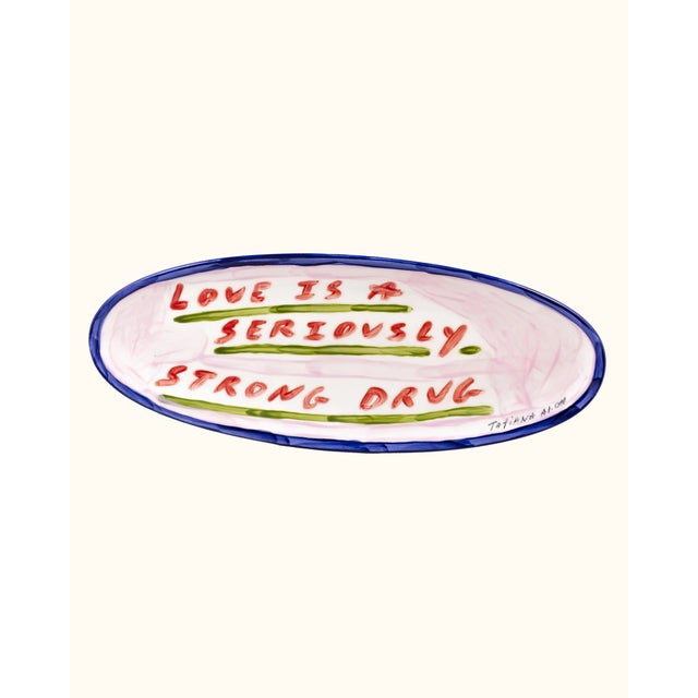 2020s Love Is a Seriously Strong Drug Platter by Tatiana Alida For Sale - Image 5 of 5