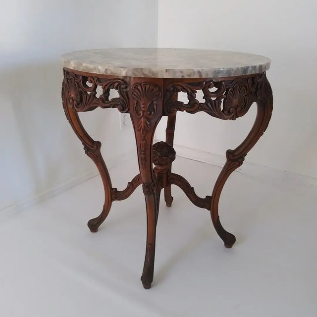 19th Century Rococo Carved Wood and Marble Side Table For Sale - Image 13 of 13