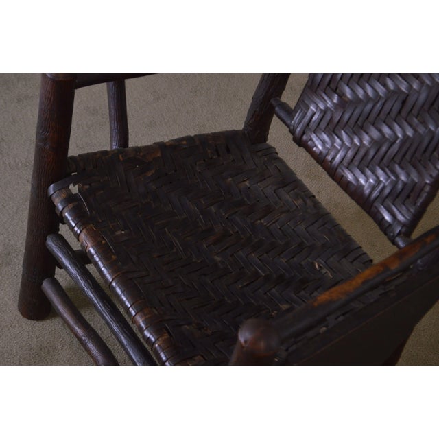 Old Hickory Antique Rustic Drop Side Student Armchair For Sale - Image 10 of 12