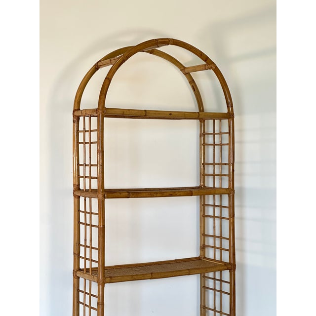 Wicker and Bamboo Bookcase, 1970s For Sale - Image 4 of 10