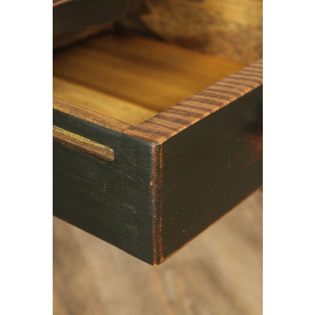 Late 20th Century Oley Valley Reproductions Distress Painted Windsor Writing Armchair For Sale - Image 5 of 12