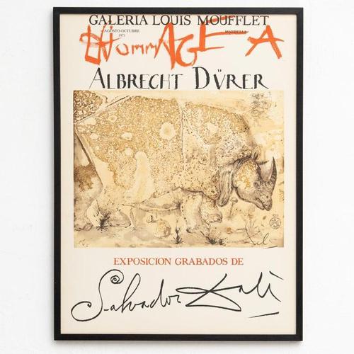Limited Edition Framed Homage to Albrecht Dürer Poster after Salvador Dalí, 1970s For Sale - Image 13 of 13