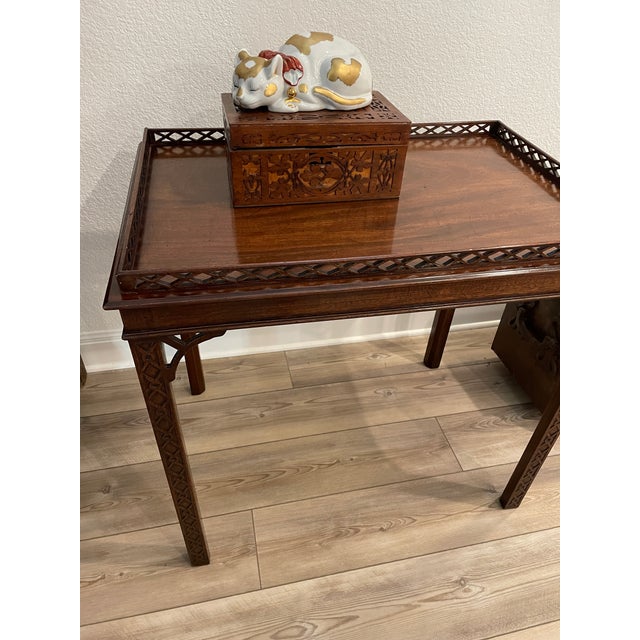 Wood 19th Century Mahogany Tea Table For Sale - Image 7 of 13