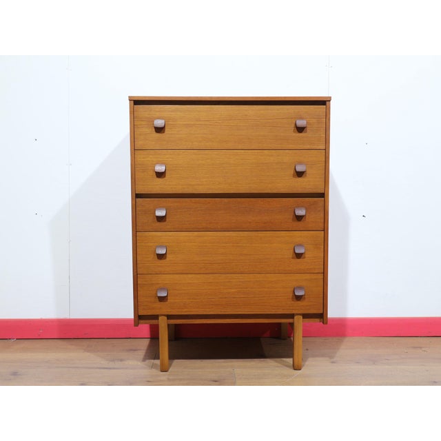 Mid Century Modern Vintage Teak British Dresser Drawers For Sale - Image 13 of 14