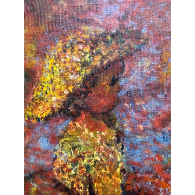 Arie Kaplun, Israeli KIbbutz Artist Toddler, Swim Tube Pointilist Oil Painting Bezalel School For Sale - Image 4 of 4