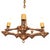 Art Deco 1920s Art Deco Brass Five Light Romantic Revival Polychrome Candelabra Chandelier For Sale - Image 3 of 7