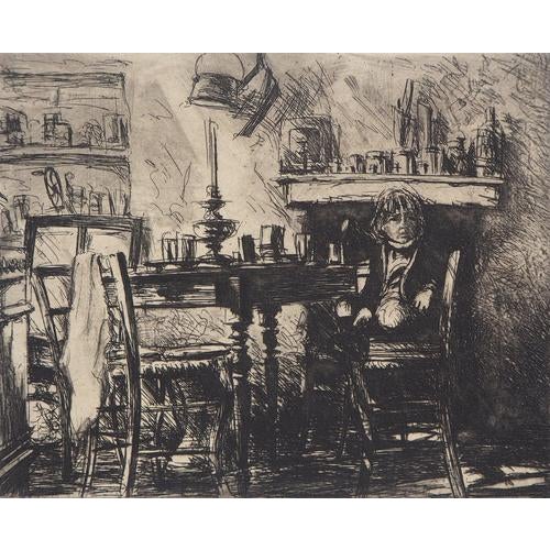 Jean Michel Mathieux-Marie, Waiting for Dinner, Original Etching For Sale - Image 4 of 8