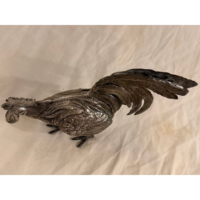 Mid-20th Century Spanish 915 Silver Chicken Figurine With Detailed Feather Work For Sale - Image 11 of 11