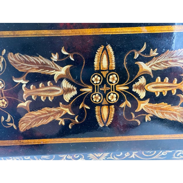 Handsome Hand Painted Faux Tortoise Shell Jewelry Box by Maitland Smith For Sale - Image 11 of 12
