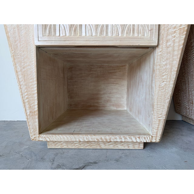 Pair of Organic Hand Carved Wood Nightstands For Sale - Image 14 of 18