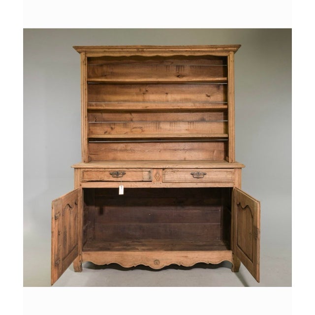 French Louis XV Style Bleached Dresser / Buffet - 82.5 in tall x 63 x 23.5. This piece is in fair condition for its age....