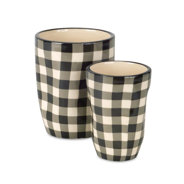 Wavy Patterned Planter or Vase (Set of 6) For Sale In Chicago - Image 6 of 6