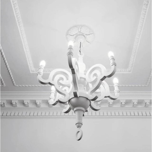 Moooi Paper Chandelier Large Suspension Lamp White With Paper Shades by Moooi For Sale In Washington DC - Image 6 of 6