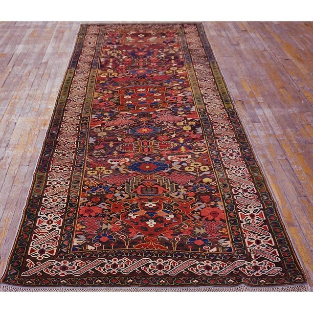 19th Century Superb Brown Ground Color With Geometric Design Antique Caucasian Zeychor Rug For Sale - Image 5 of 8
