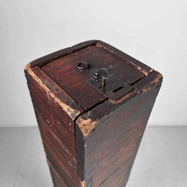Antique Japanese Wooden Scroll Box, 1890s For Sale - Image 9 of 10