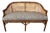 Chinoiserie Faux Bamboo & Caned Barrel Back Settee Loveseat For Sale