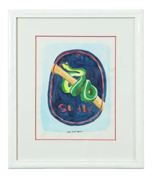 "The Lenormand Snake" Original Tarot Card Watercolor by Janie Kruse Garnett 2020