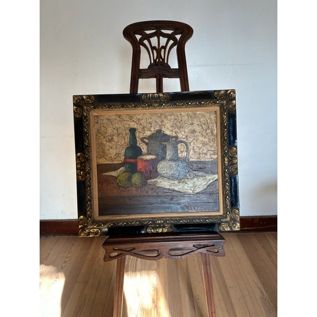 Italian Mid-Century Still Life in the Style of Morandi. Signed E Rodini For Sale - Image 4 of 4